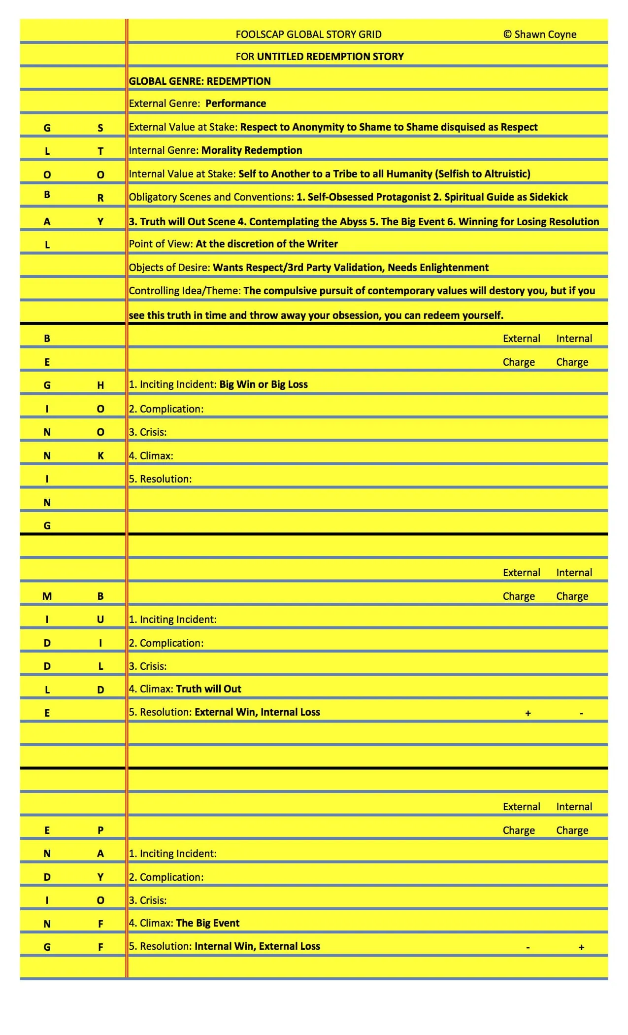 A Foolscap for an Untitled Redemption Story
