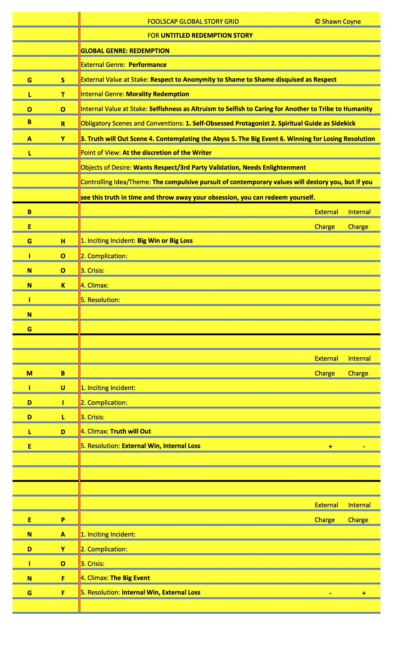 Updated Foolscap for Redemption Story