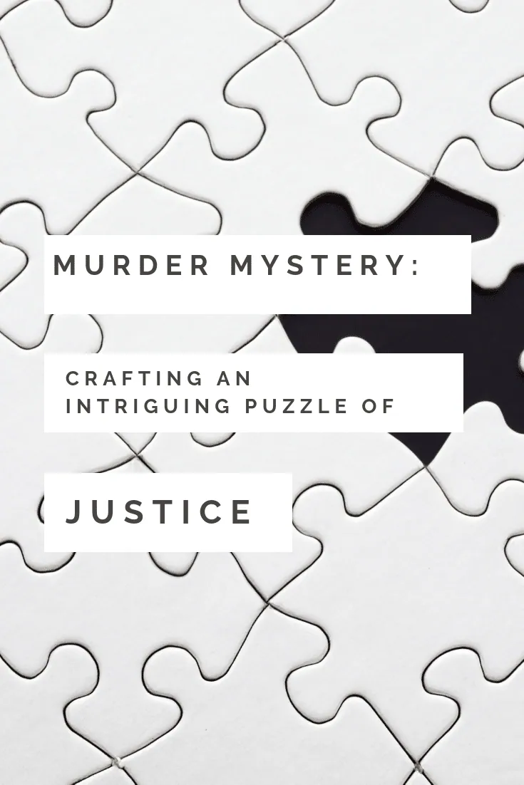 A magnifying glass resting on an open book, evoking detective investigation in a murder mystery.