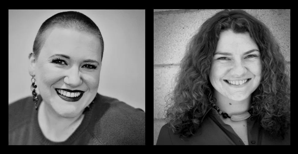 Black-and-white side-by-side headshots of two smiling women, for the Editor Roundtable episode "Becoming an Editor."