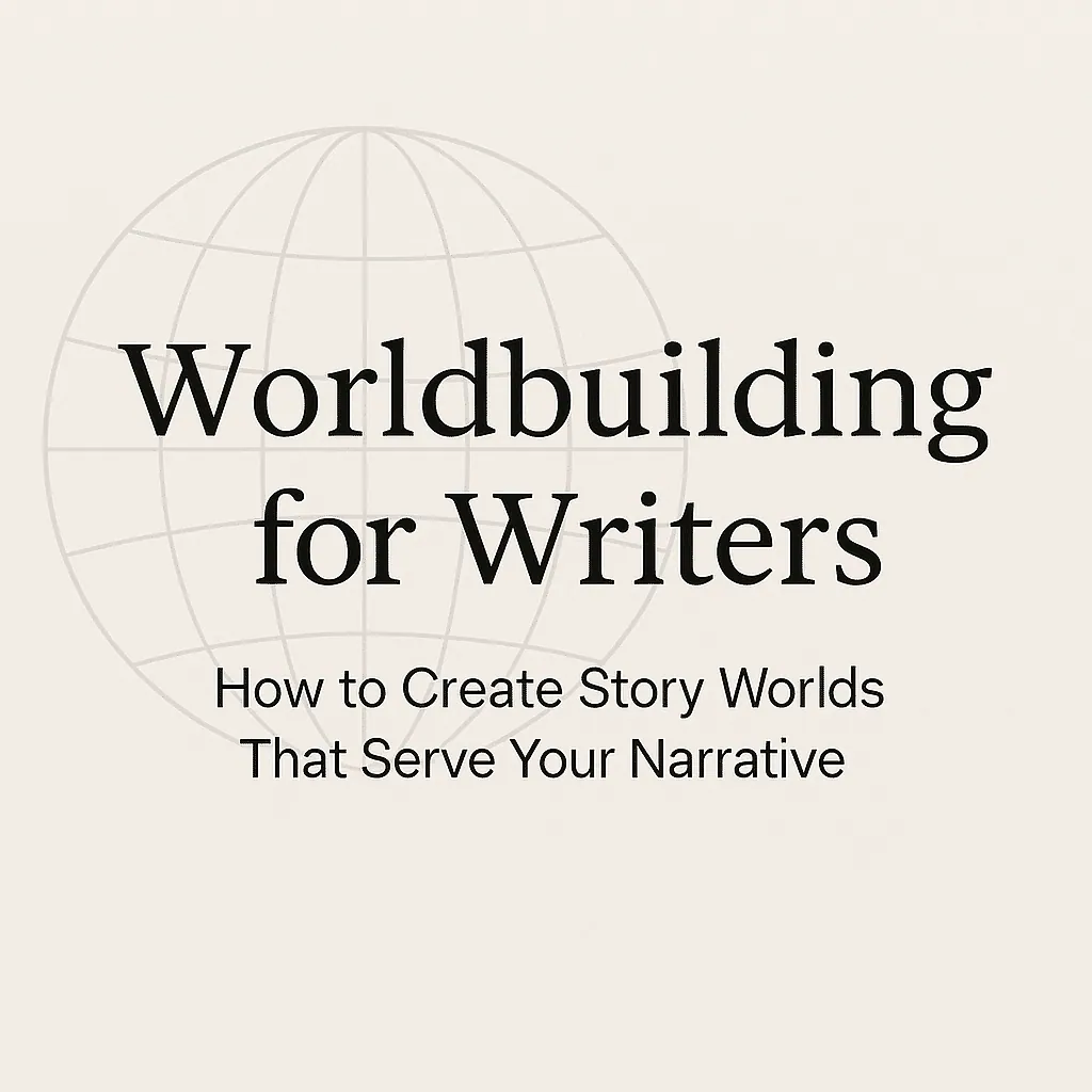 Title graphic "Worldbuilding for Writers: How to Create Story Worlds That Serve Your Narrative."